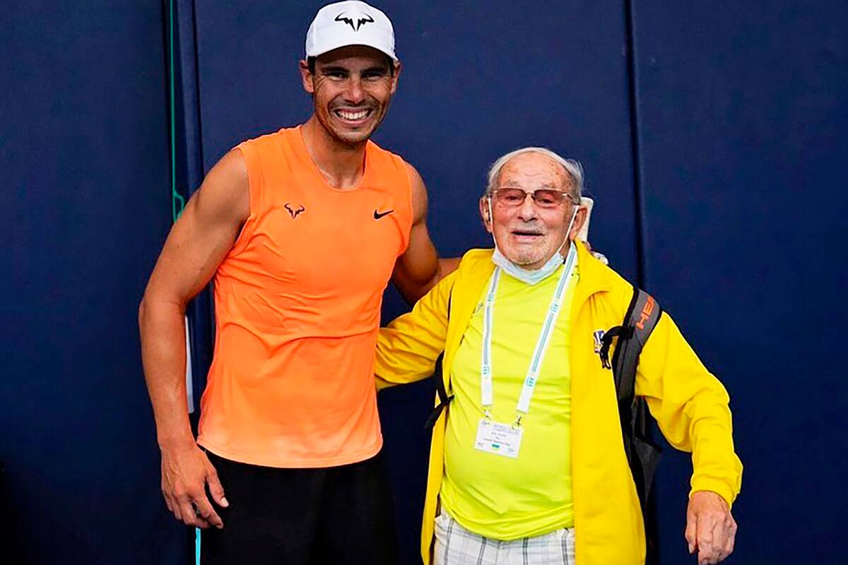 Rafael Nadal con Leonid Stanislavskyi, un entusiasta que cumplió su sueño