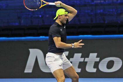 Rafael Nadal entrenándose en Turín: el español buscará su primer título de ATP Finals, el único trofeo grande que le falta a su extraordinaria carrera