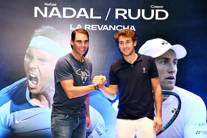 Rafael Nadal y Casper Ruud, en Buenos Aires, donde este miércoles jugarán una exhibición