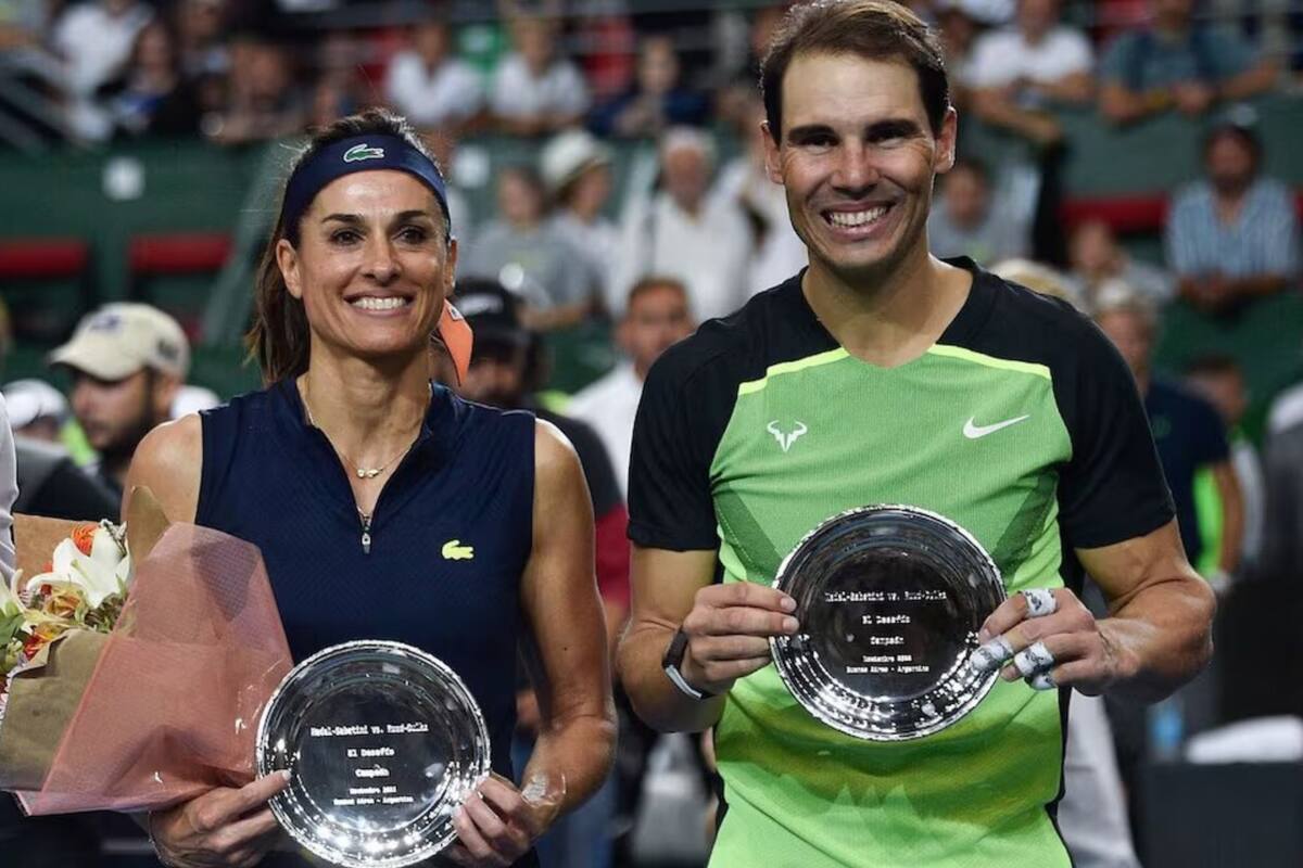 Rafael Nadal y Gabriela Sabatini jugaron juntos un partido exhibición en 2022