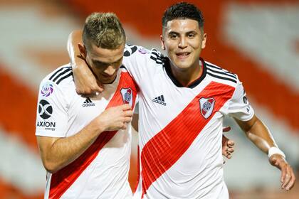 Rafael Santos Borré y Exequiel Palacios, dos de las posibles ventas del equipo millonario para el próximo libro de pases