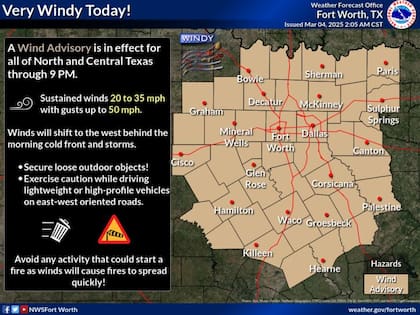 Ráfagas de viento de hasta 112 km/h podrían afectar Lubbock, lo que representa un alto riesgo de caída de árboles y cortes de energía