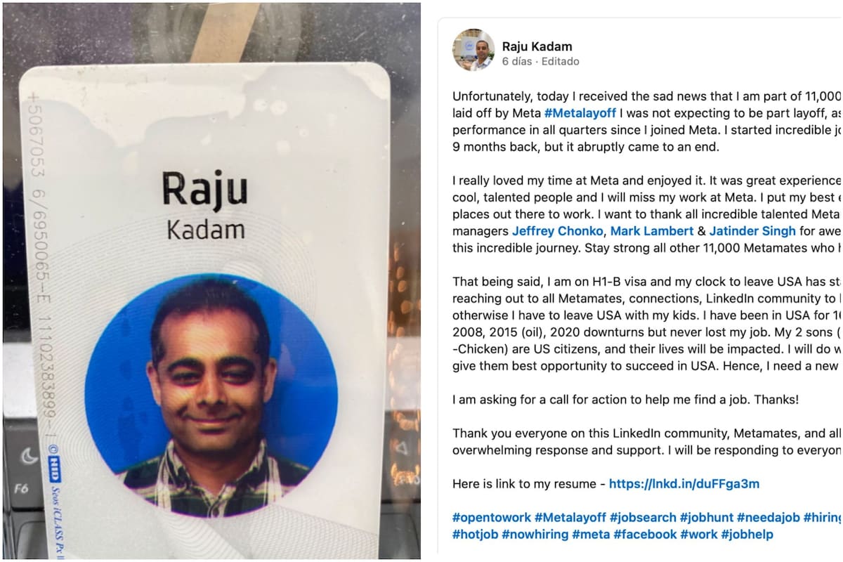 Raju Kadam pidió ayuda en LinkedIn tras ser despedido de Meta