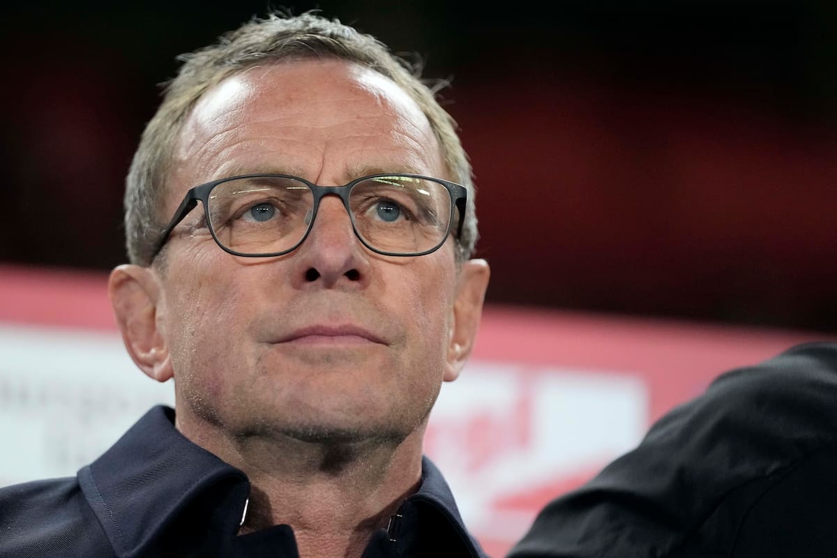 Ralf Rangnick, previo al inicio del partido contra Turquía, el 26 de marzo