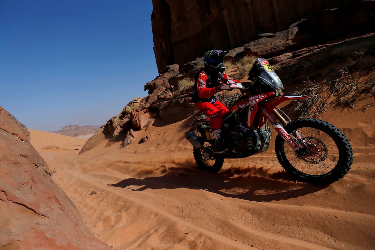 Rally Dakar - Etapa 8 - Sakaka a Neom, Arabia Saudita - 11 de enero de 2021 Kevin Benavides de Monster Energy Honda Team 2021 en acción durante la etapa 8