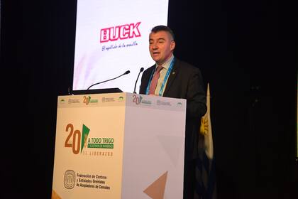 Ramiro Costa, economista de la Bolsa de Cereales de Buenos Aires, durante su presentación en A Todo Trigo 2024