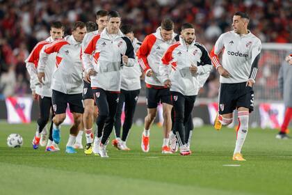 Ramiro Funes Mori en la previa de un River Huracán, en la vuelta de Marcelo Gallardo, en agosto de 2024