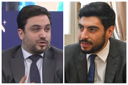 Ramiro Marra, legislador de la Libertad Avanza, y Facundo Moyano, dirigente del gremio de los peajes
