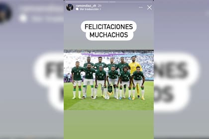 Ramón Díaz felicitó a Arabia Saudita por el triunfo (Foto Instagram @ramondiaz_dt)