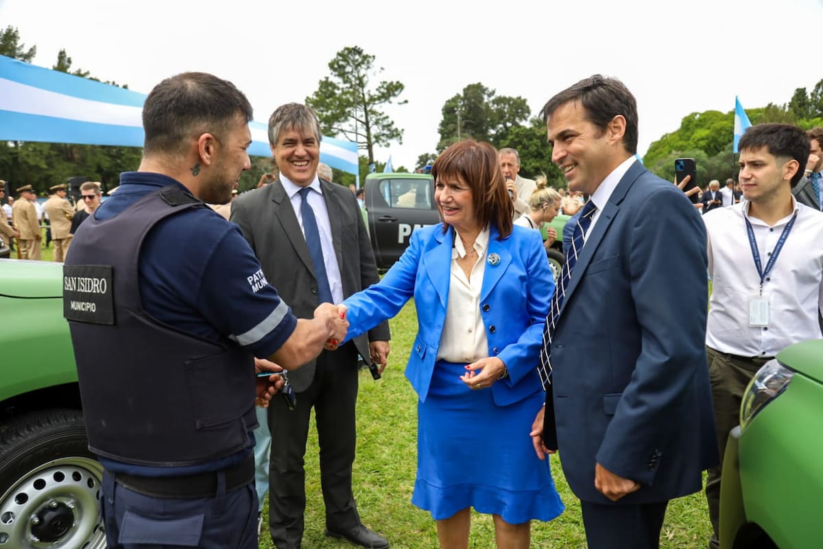 Ramón Lanús junto a la ministra de Seguridad, Patricia Bullrich, con quien coordina el trabajo de las fuerzas federales en zonas calientes de San Isidro