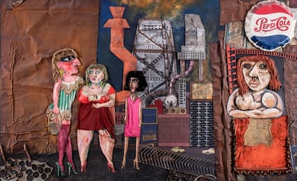 Ramona espera (1962), una de las obras que Berni realizó con materiales encontrados. Fue vendida en Sotheby’s en noviembre de 1997 por 717.500 dólares