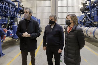 Randazzo, Pulti, y Castro, en la metalúrgica QM Equipment, de Mar del Plata