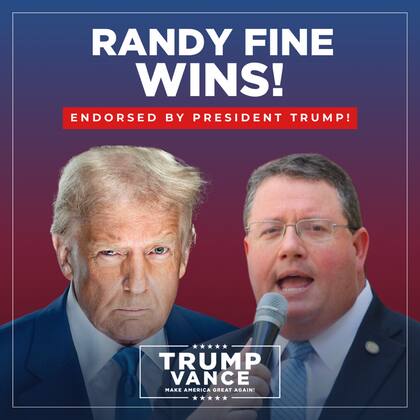 Randy Fine celebró su victoria en el distrito 6 de Florida, donde venció por solo 14 puntos, a pesar de que Trump ganó allí por 30 en 2024