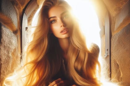 Rapunzel se caracteriza por su larga cabellera