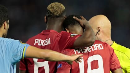 Rashford y uno de los referentes, Pogba