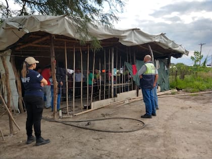 Rastrillaje en la casilla donde vivía Benjamín en Atahona.