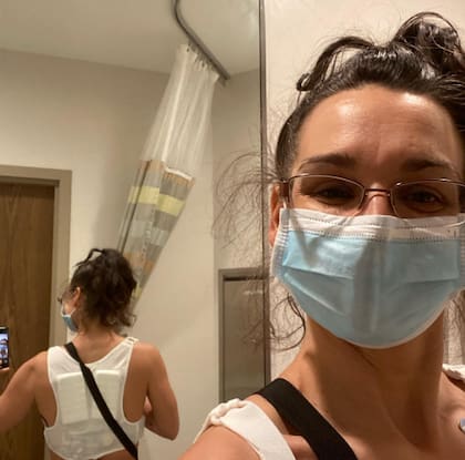 Ratona Harr tuvo que usar un chaleco salvavidas durante los primeros cinco meses de su recuperación