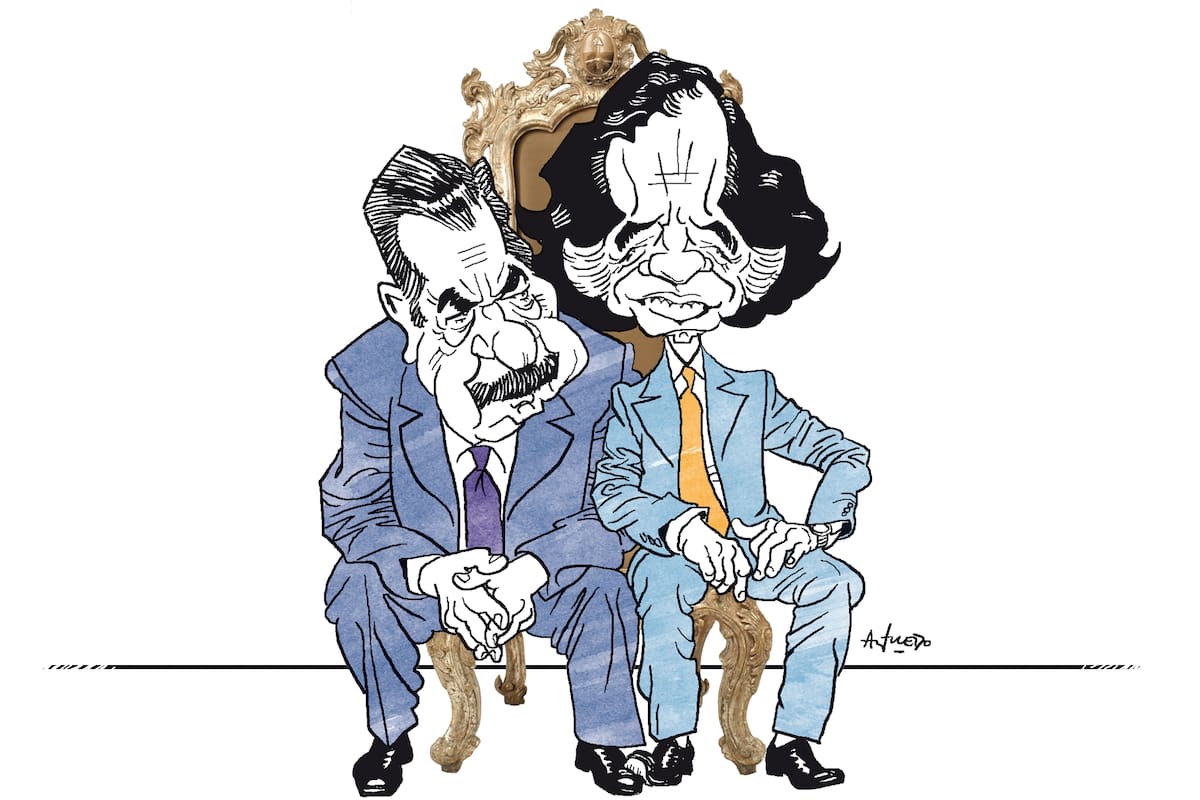 Raúl Alfonsín y Carlos Menem