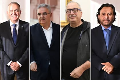 Osvaldo Jaldo (Tucumán), Raúl Jalil (Catamarca), Hugo Passalacqua (Misiones) y Gustavo Saénz (Salta), los cuatro gobernadores con los que conversa la Casa Rosada para desactivar la sesión del 15 de octubre