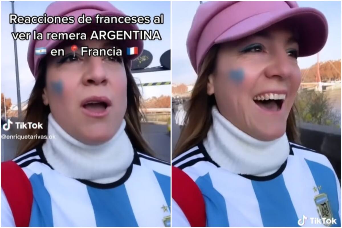 Reaccionan en Francia al verla con la camiseta de la selección argentina