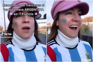 Reaccionan en Francia al verla con la camiseta de la selección argentina