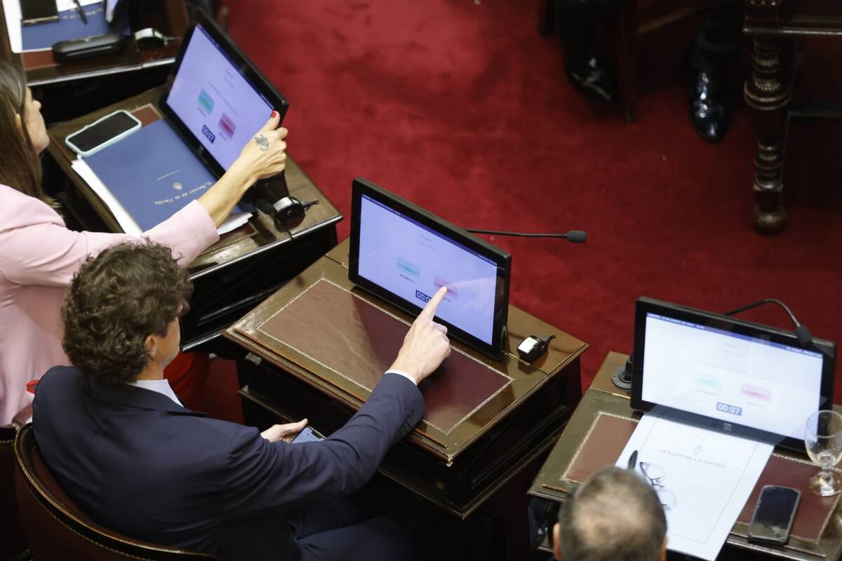 Rechazo de la cámara de Senadores al DNU 23/70 del poder Ejecutivo. Martín Lousteau vota por la negativa