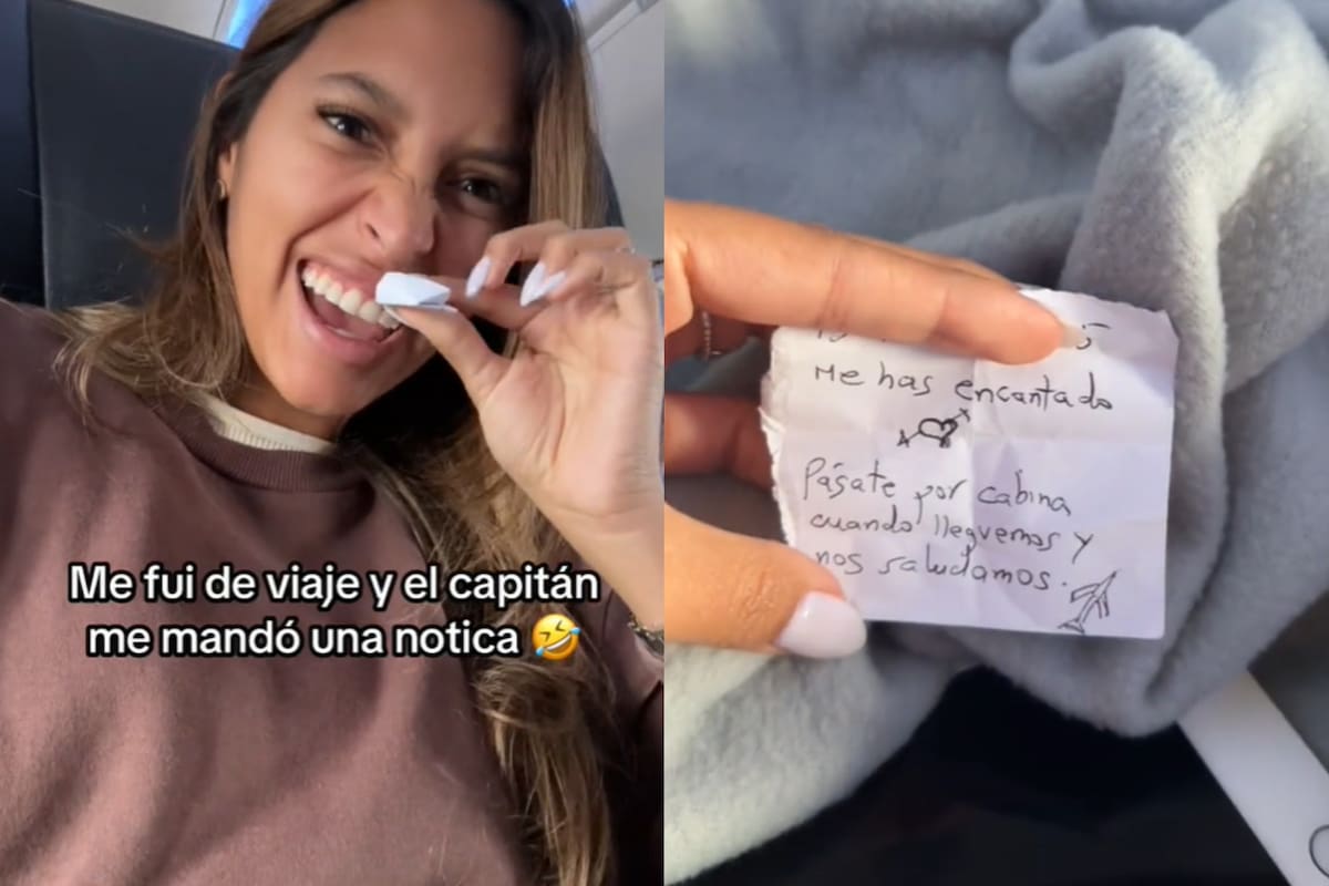 Recibió una carta del piloto de avión en pleno vuelo, pero la historia no terminó como se esperaba (Foto: captura TikTok/@kikikiely)