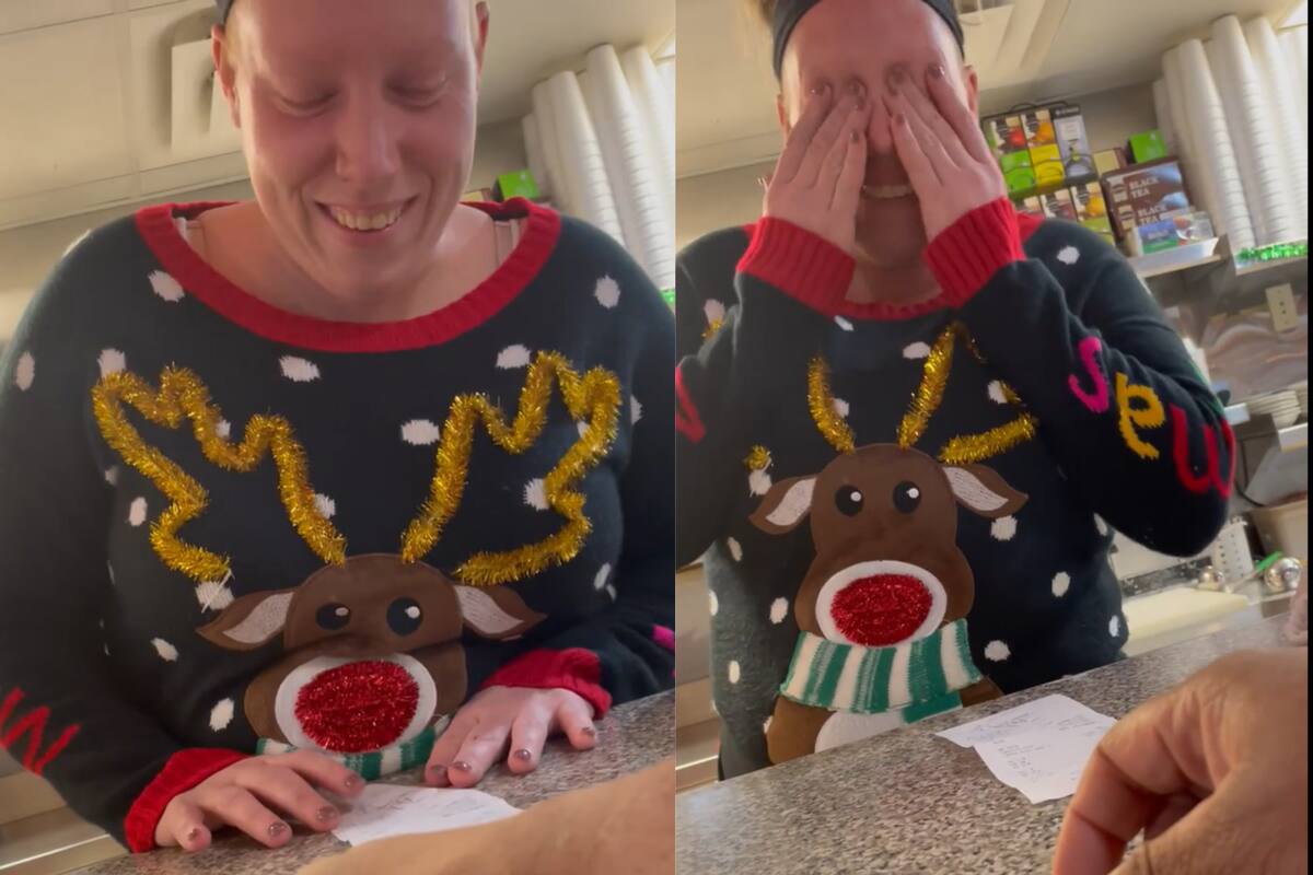 Recibió una impactante cifra como propina y su emotiva reacción se volvió viral.