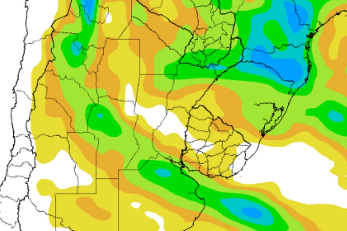 Recién sobre el final de la etapa, que va hasta el 5 de febrero, se producirá el paso de un frente de tormenta causando precipitaciones de muy variada
intensidad, destacándose una franja en diagonal con aportes muy abundantes que se extenderá desde el NOA, pasando por el nordeste de Cuyo, Córdoba y el norte de Buenos