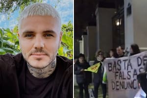 Reclamos y manifestación en la puerta del Hotel Chateau (Foto: Instagram @mauroicardi y captura SQP)