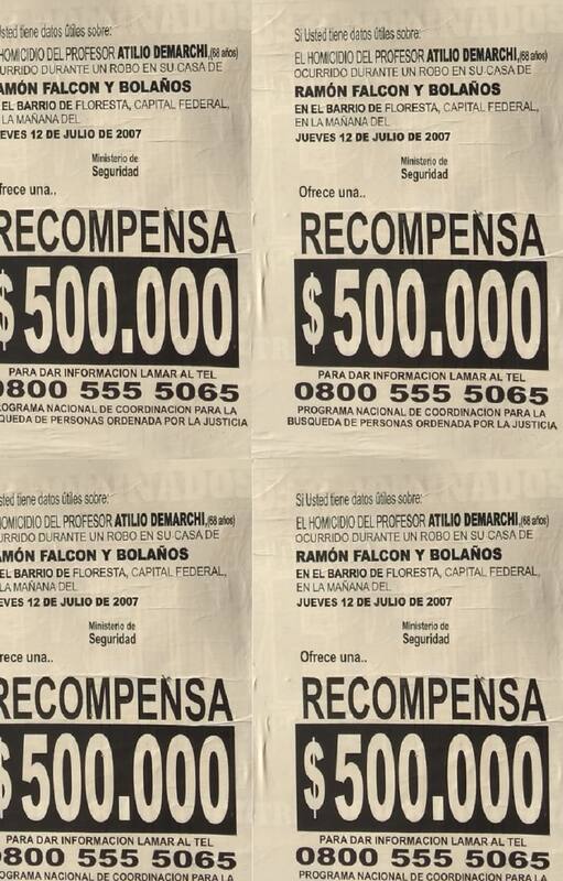 Recompensa por el caso del profesor Atilio Demarchi, asesinado durante un robo en su casa del barrio porteño de Floresta