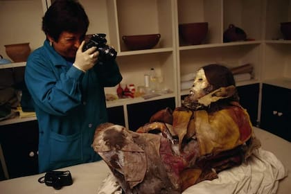 Reconstrucción del rostro de la momia Juanita en 3D, la momia hallada en el año 1995 cerca del cráter del volcán Ampato