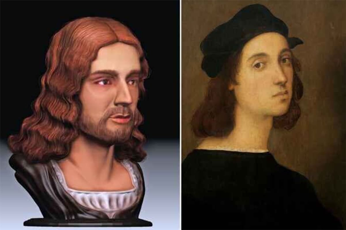 Reconstrucción en 3D de la cara de Rafael Sanzio según una reciente investigación
