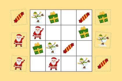 Recordá que no podés repetir figuras ni en las filas, ni en las columnas ni en los cuadrantes