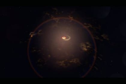 Recreación de la galaxia activa que registra erupciones regularmente