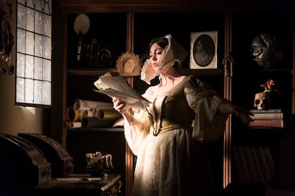 Recreación de Muchacha leyendo una carta, pintura de Johannes Vermeer