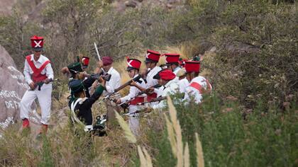 Recreación del combate de Picheuta