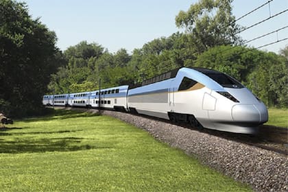 Recreación digital de cómo sería el tren bala que, finalmente, nunca se desarrolló