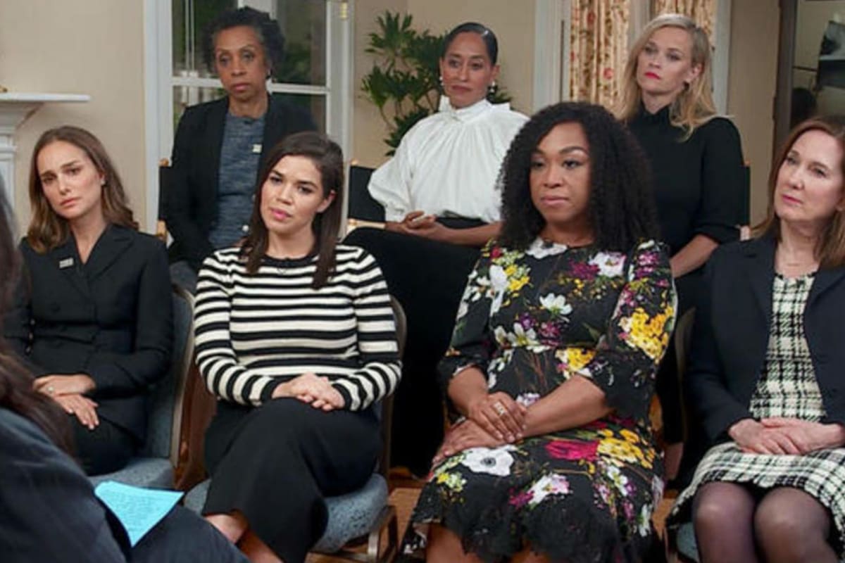 Reese Witherspoon, Natalie Portman, America Ferrera, Tracee Ellis Ross fueron algunas de las actrices que debatieron junto a la conductora sobre los abusos en Hollywood