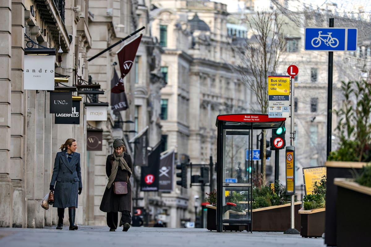 Regent Street, una de las principales calles comerciales de Londres