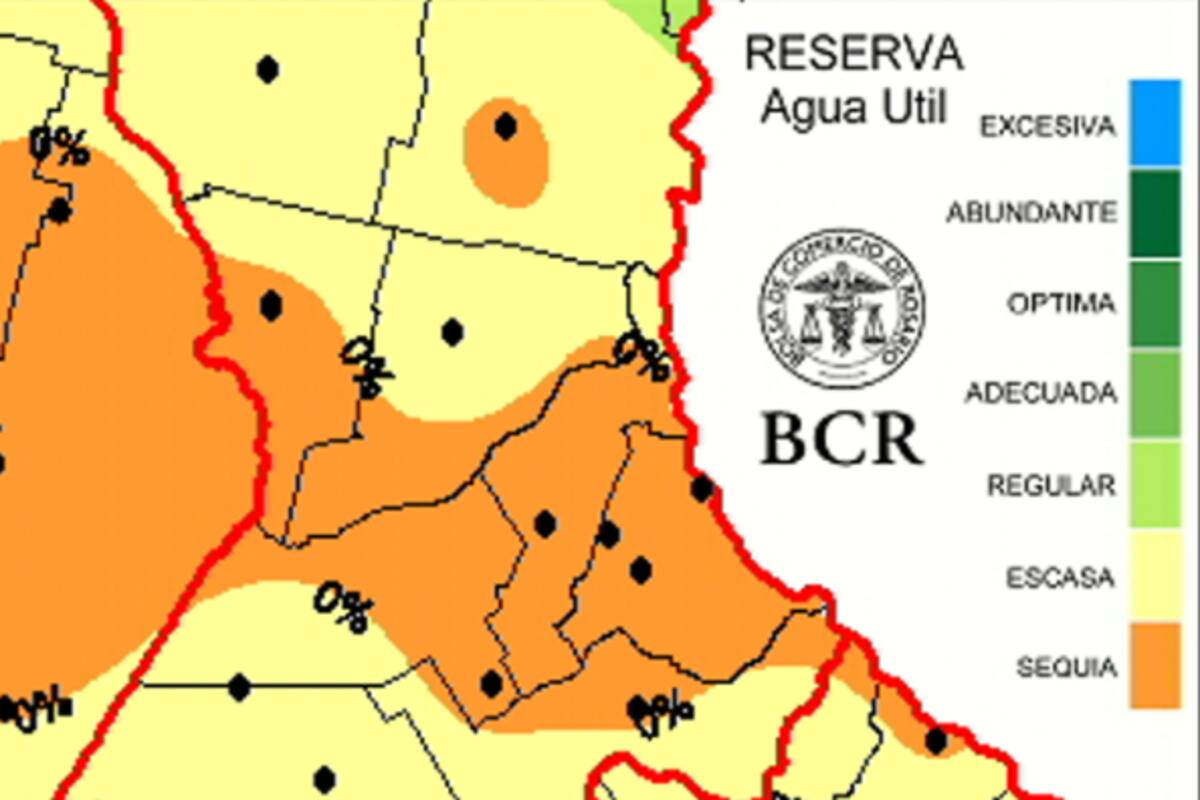 Regiones de Córdoba y Santa Fe secas