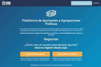 Registrarse como aportante para las elecciones 2021