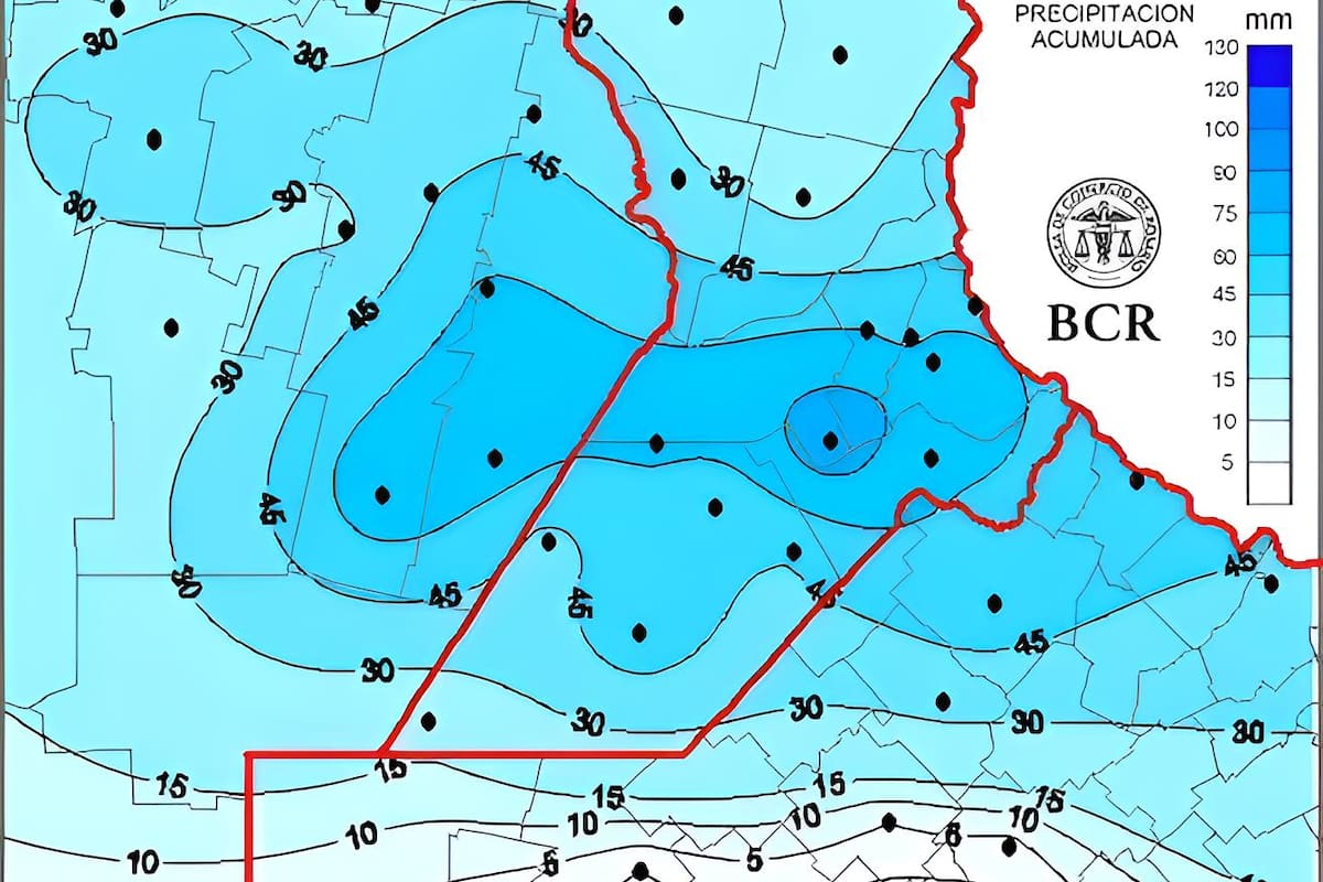 Registro: estas fueron las lluvias que se acumularon en la zona agrícola núcleo, según la Bolsa de Comercio de Rosario (BCR)
