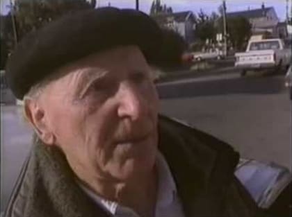 Reinhard Koops durante el encuentro con el periodista Sam Donaldson, en 1994