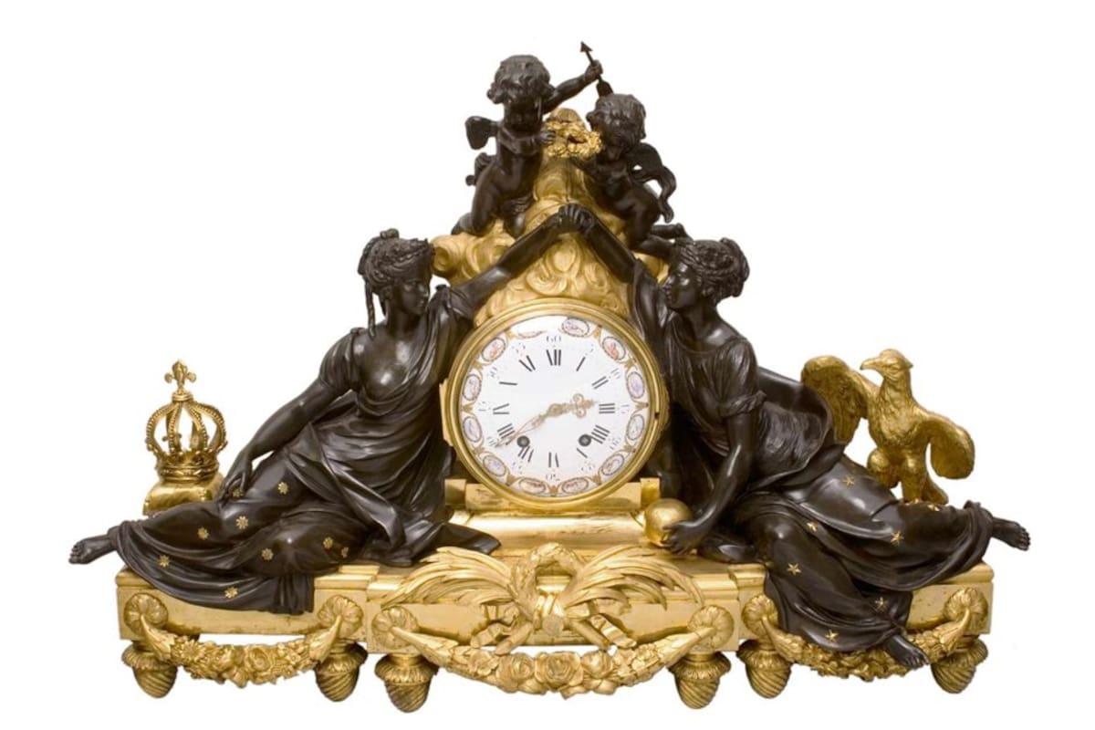 Reloj de chimenea que representa la alianza de 1770 entre Francia y Austria (fines del siglo XVIII), Jean Louis Prieur