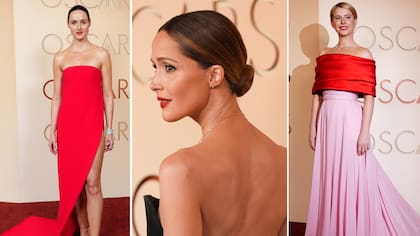Renate Reinsve, Rose Byrne y Jessie Buckley, al pasar por la alfombra roja de los premios Oscar