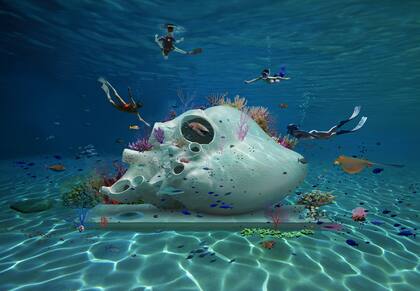 Render de "Heart of Okeanos", obra de Petroc Sesti para The ReefLine
