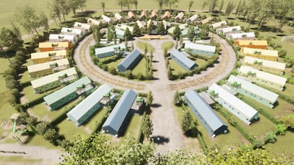 Render de las primeras 41 casas que se construirán en Lima. Las primeras dos bases ya están listas