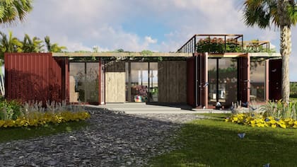 Render de una casa-contenedor para Miami