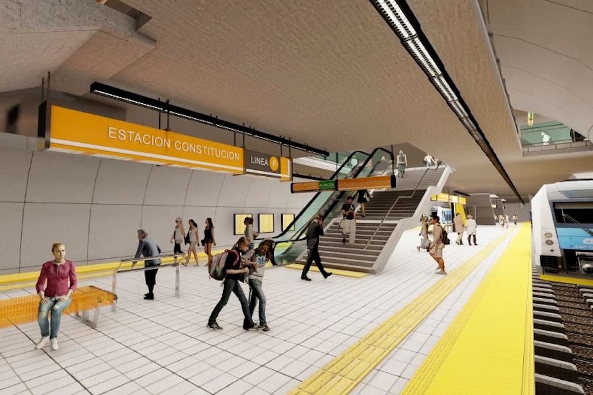 Render de una estación de la futura línea F